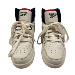 Reebok Boys 1K Sneakers Red White Navy Blue Classic Basketball Shoes Youth